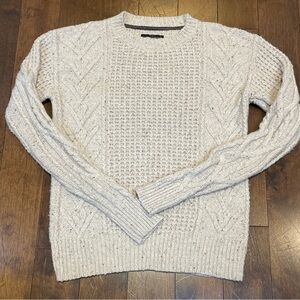 AllSaints Spitalfields Size M Lambswool Cable Knit Sweater